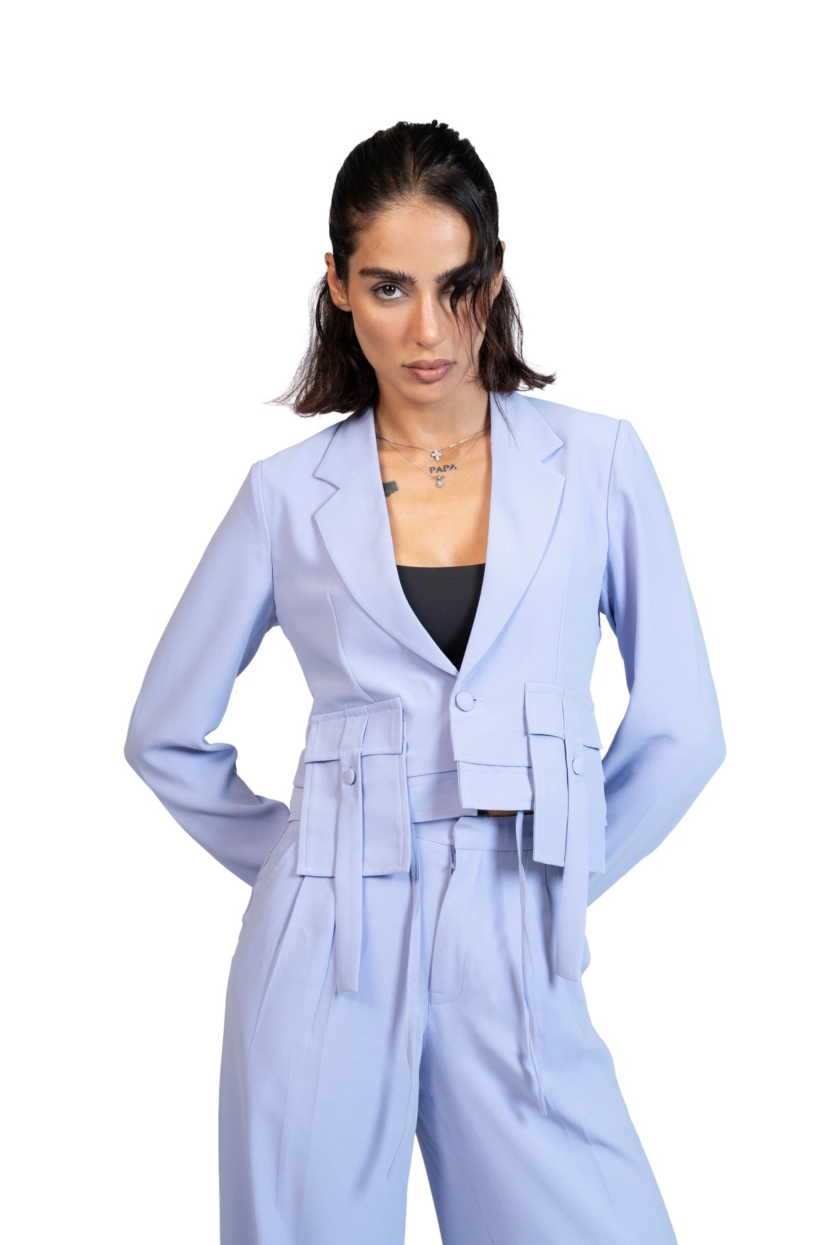 Between Places - Cropped Blazer 3-Piece Tailored Set