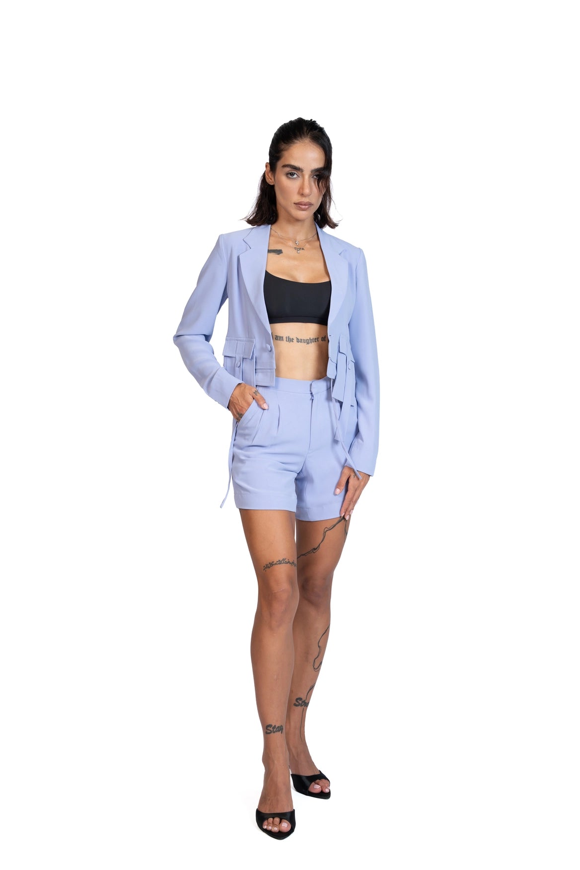 Between Places - Cropped Blazer 3-Piece Tailored Set