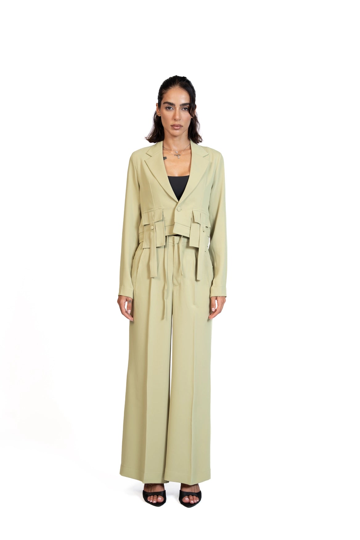 Between Places - Cropped Blazer 3-Piece Tailored Set
