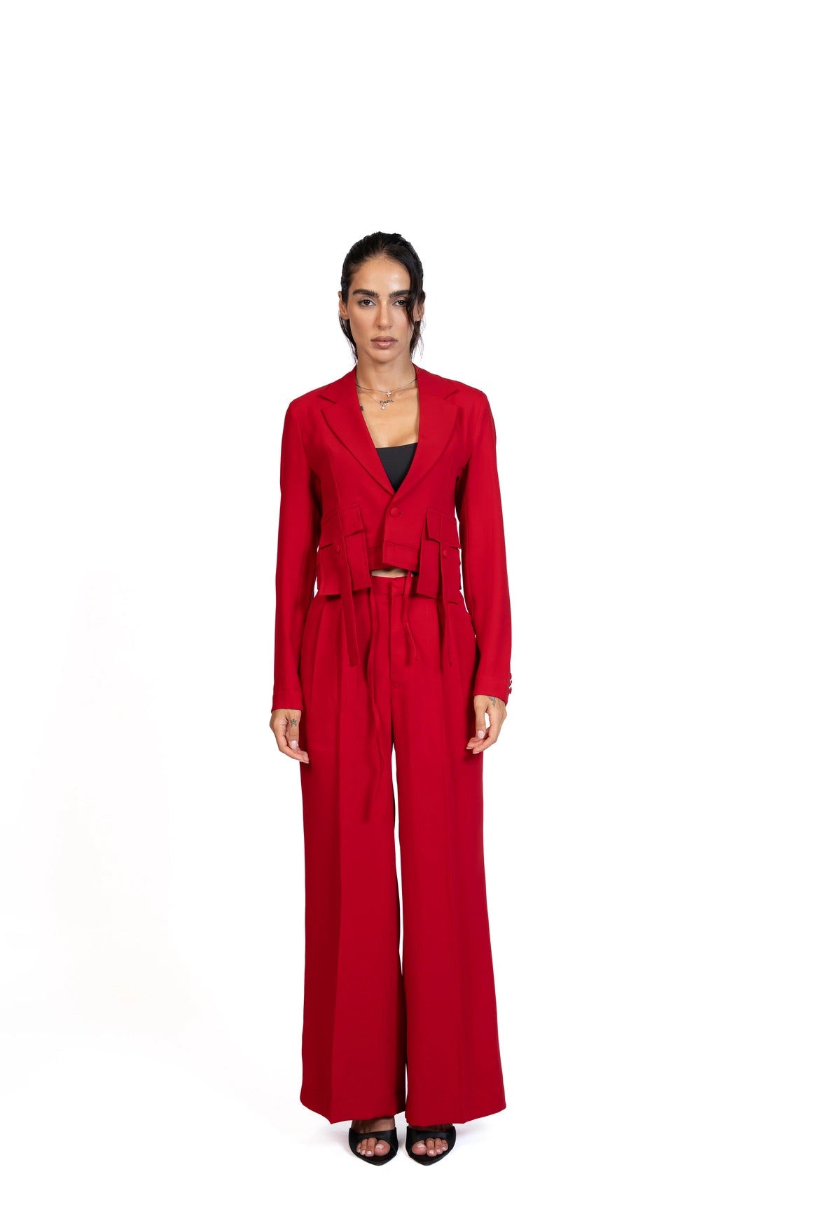 Between Places - Cropped Blazer 3-Piece Tailored Set