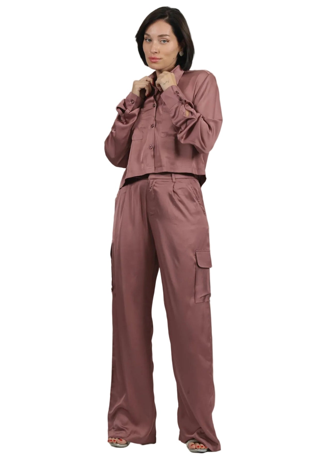 Soft Rebel - Women's Silk Cargo Co-ord Set