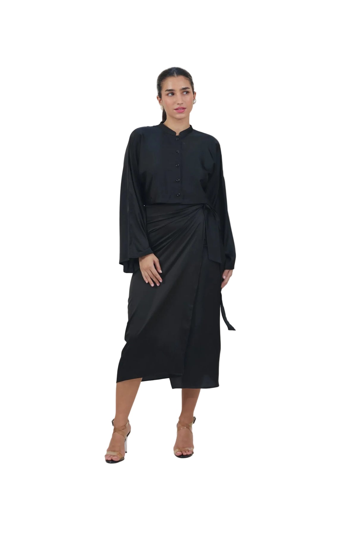 She's the Moment - Women's Silk Wrap Skirt Set