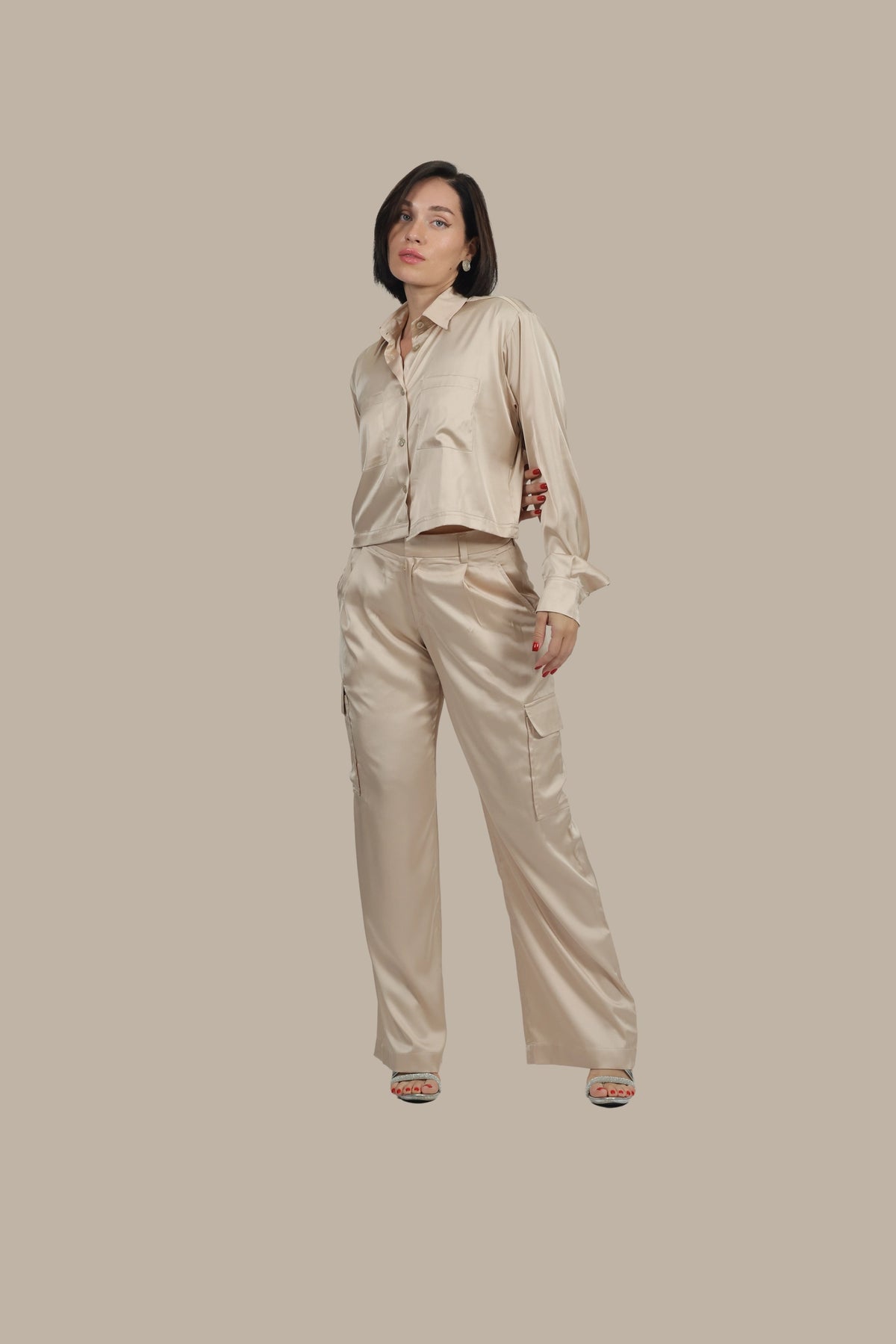 Soft Rebel - Women's Silk Cargo Co-ord Set