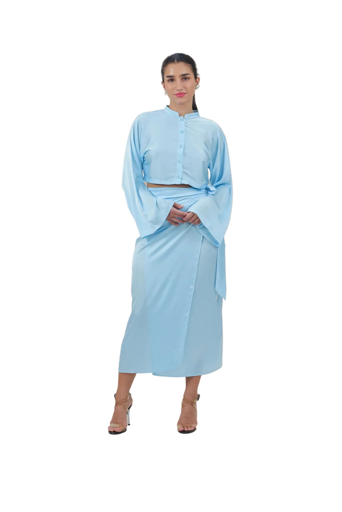 She's the Moment - Women's Silk Wrap Skirt Set
