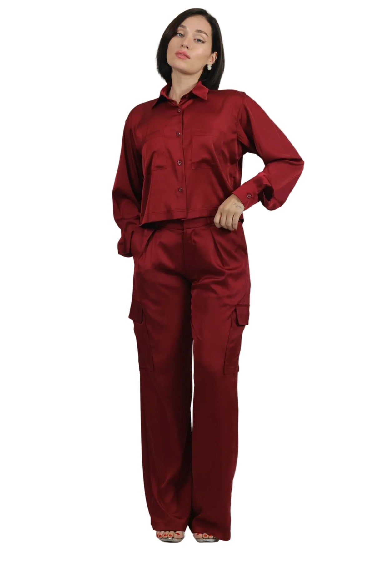 Soft Rebel - Women's Silk Cargo Co-ord Set
