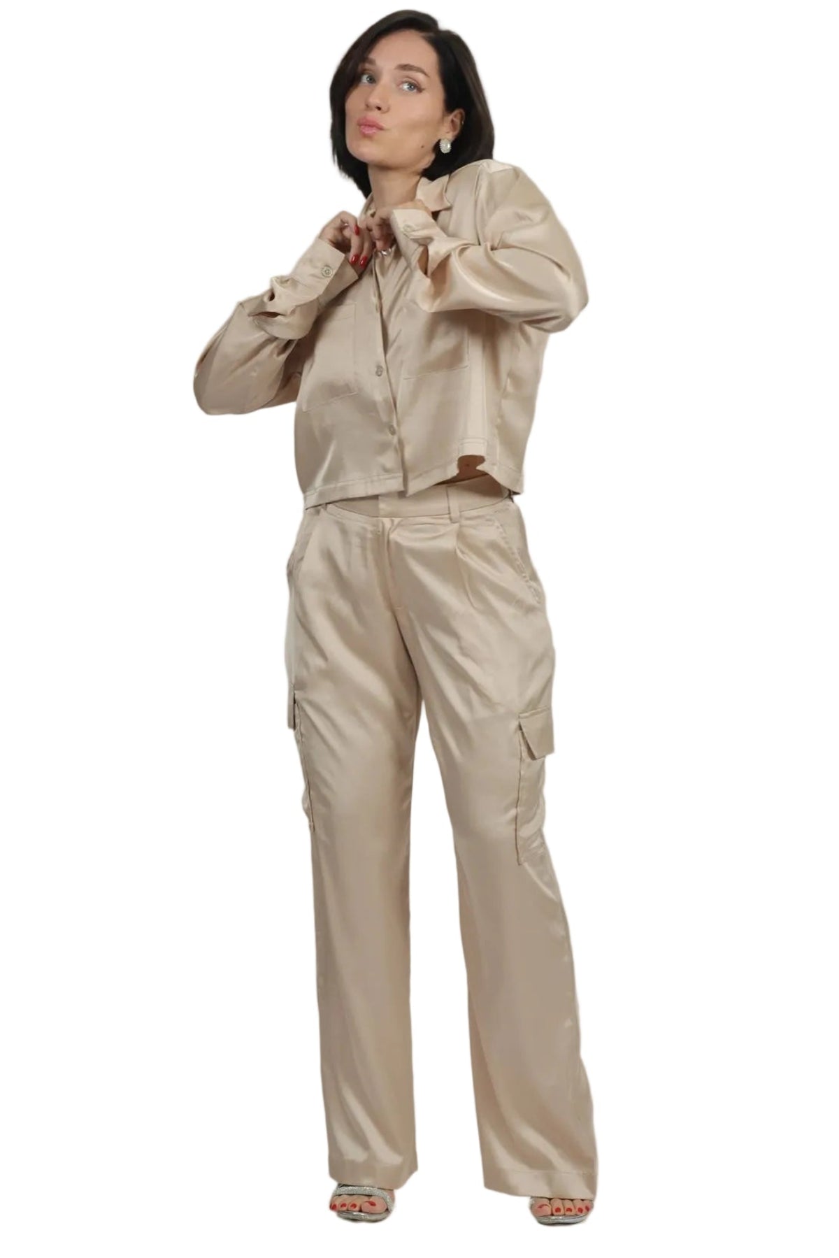 Soft Rebel - Women's Silk Cargo Co-ord Set