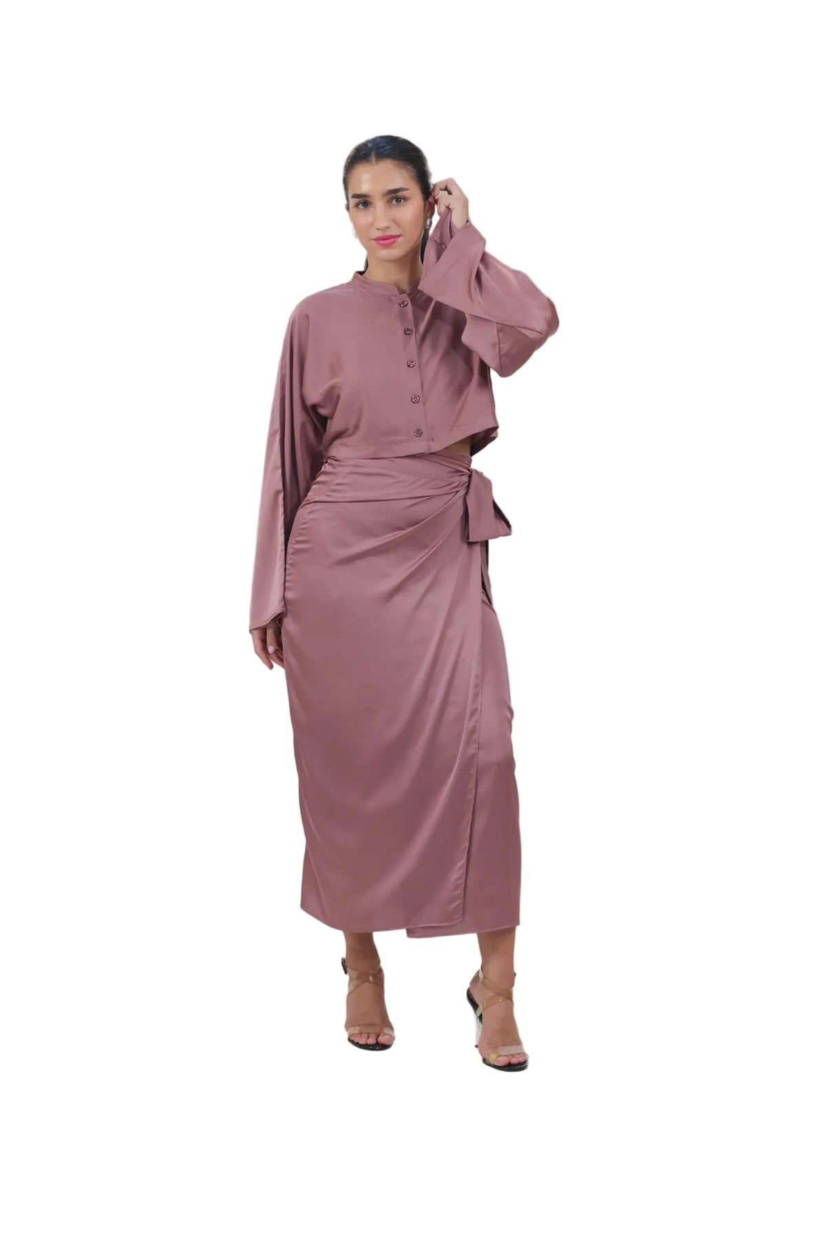 She's the Moment - Women's Silk Wrap Skirt Set