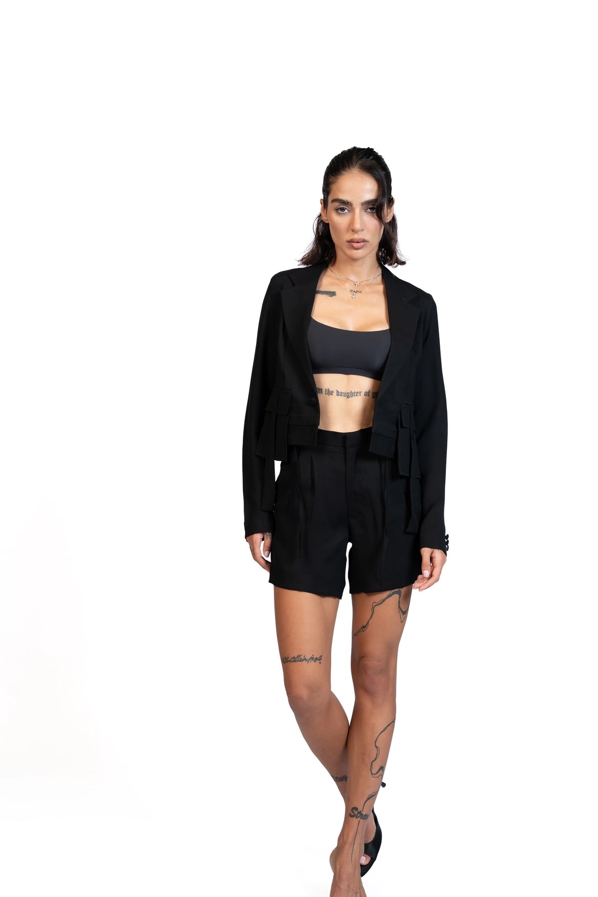 Between Places - Cropped Blazer 3-Piece Tailored Set