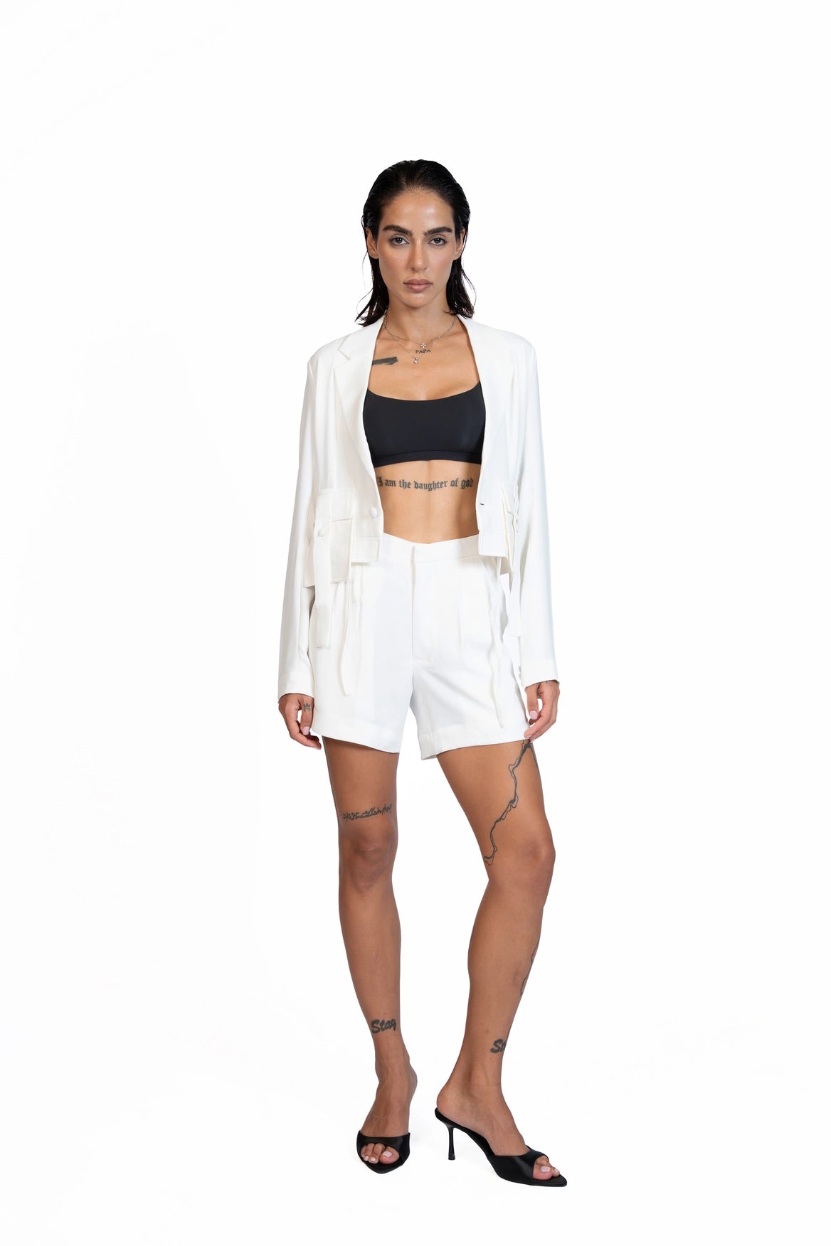 Between Places - Cropped Blazer 3-Piece Tailored Set