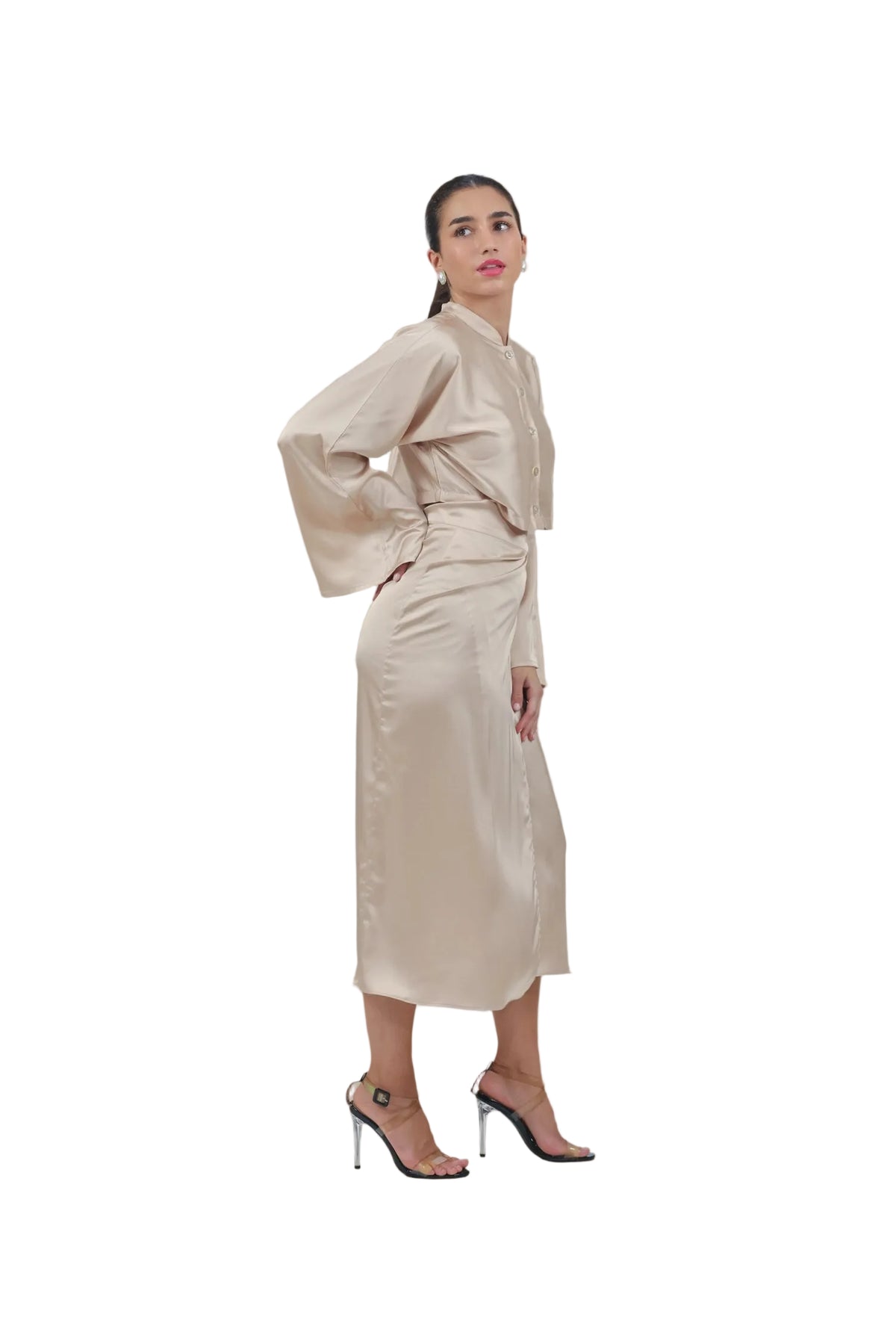 She's the Moment - Women's Silk Wrap Skirt Set