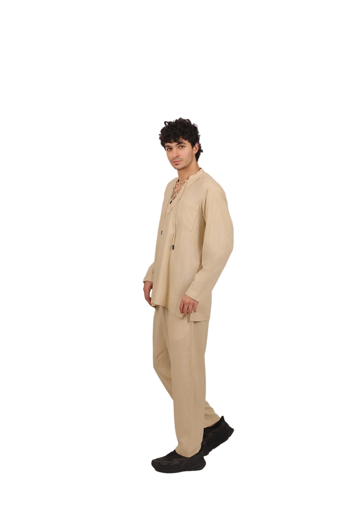 Drawstring - Men's Linen Co-ord Set