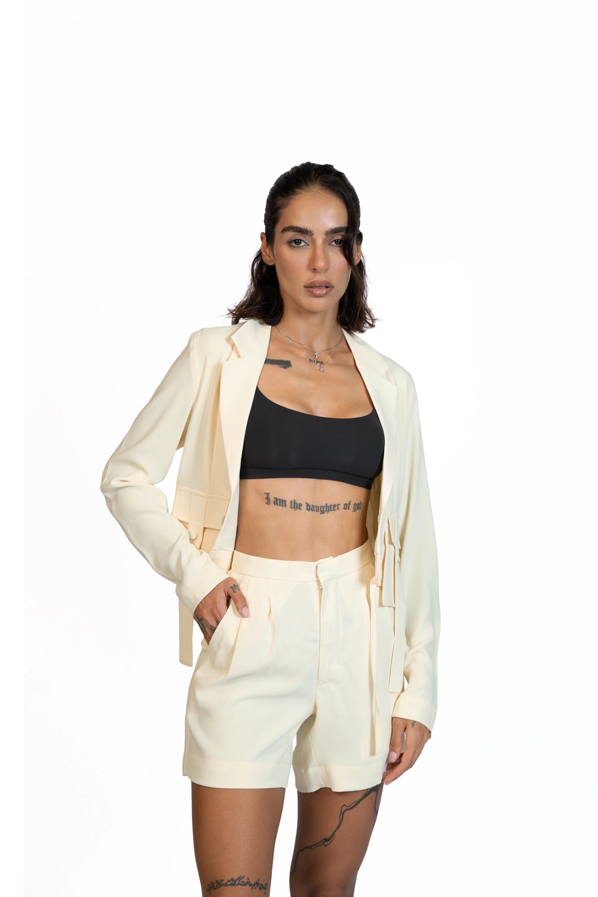 Between Places - Cropped Blazer 3-Piece Tailored Set