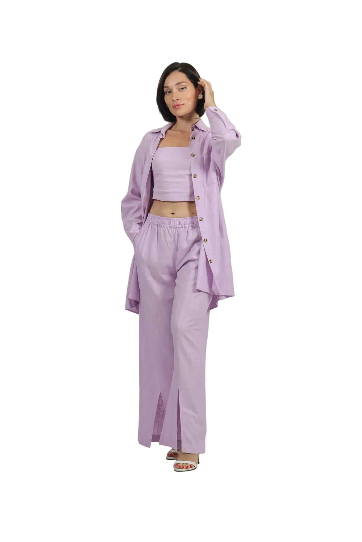 Total Babe Trio - Women's Linen 3-Piece Co-ord Set