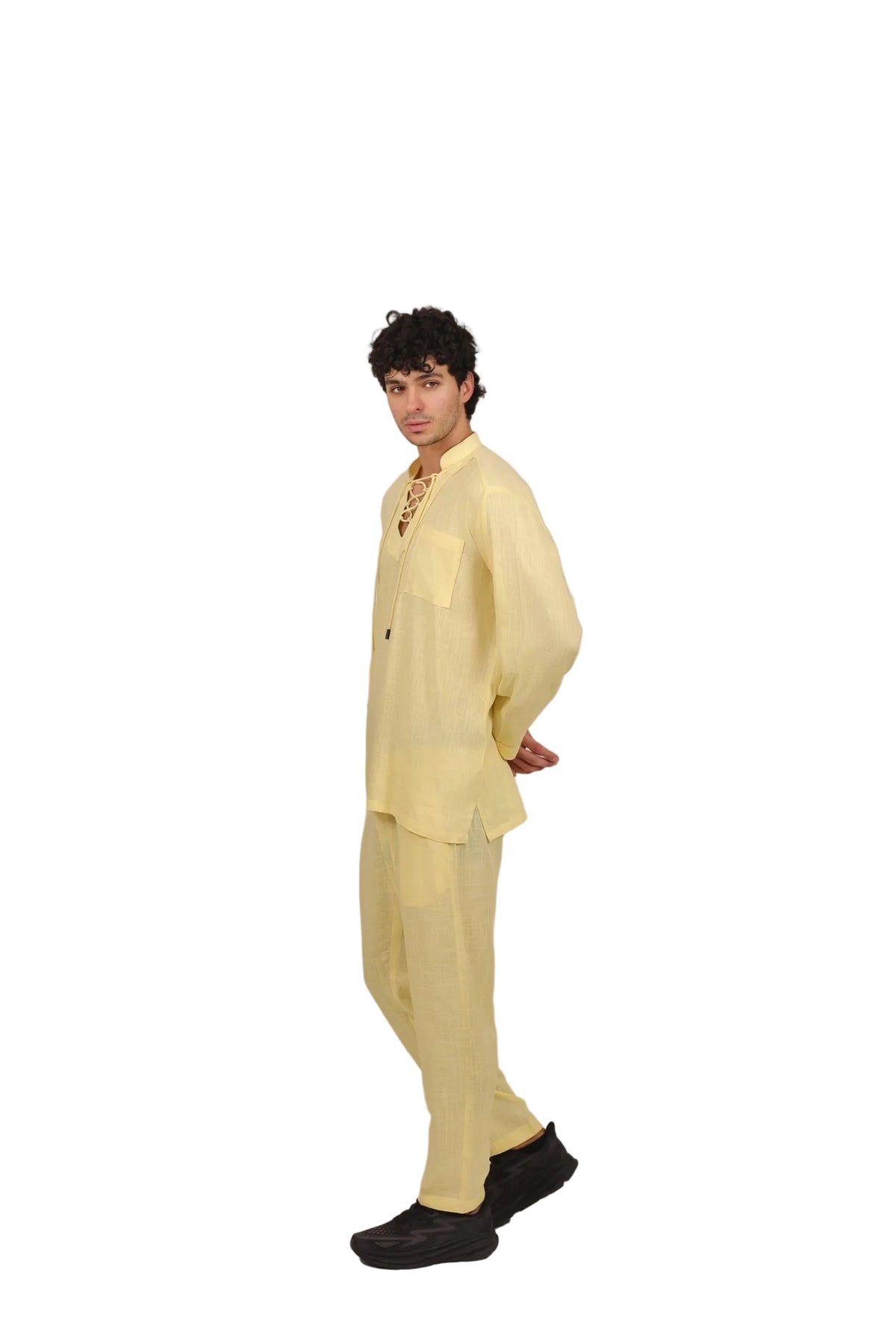 Drawstring - Men's Linen Co-ord Set