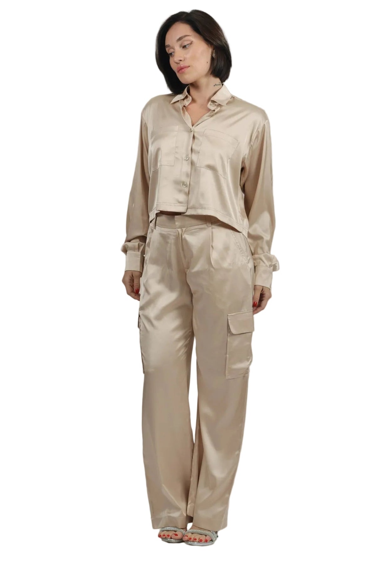 Soft Rebel - Women's Silk Cargo Co-ord Set