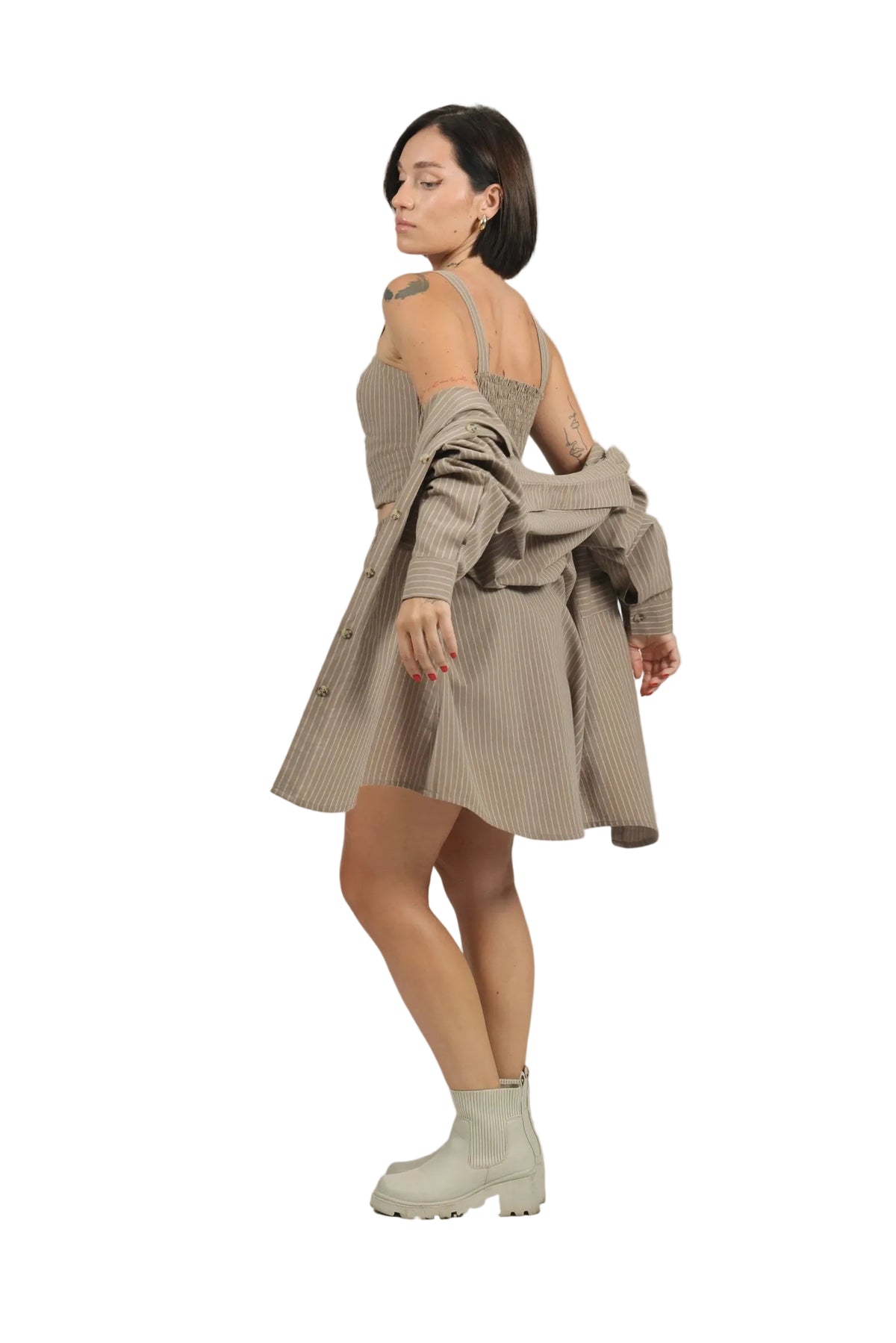 Stripe Show - Women's Striped Linen 3-Piece Set