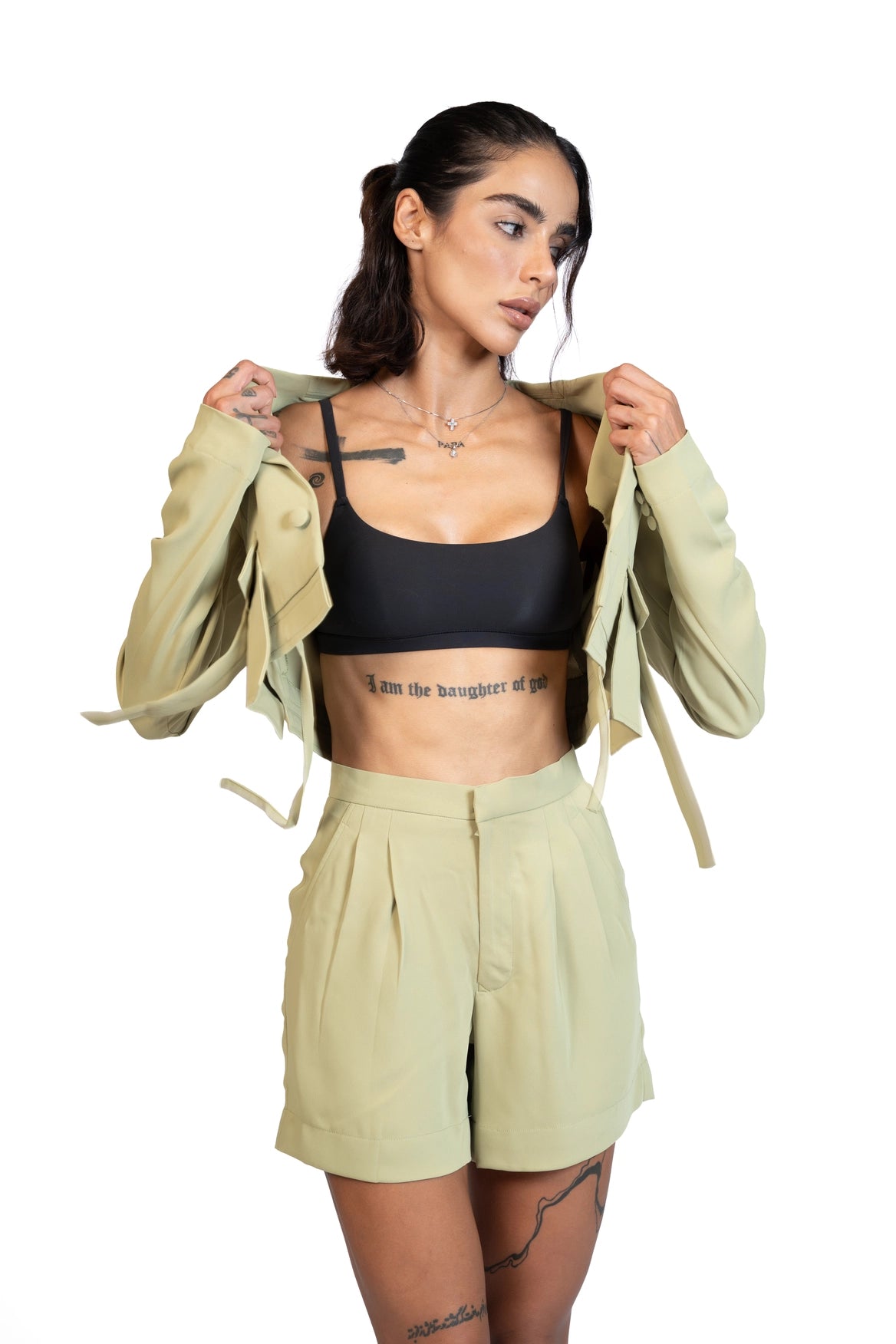 Between Places - Cropped Blazer 3-Piece Tailored Set