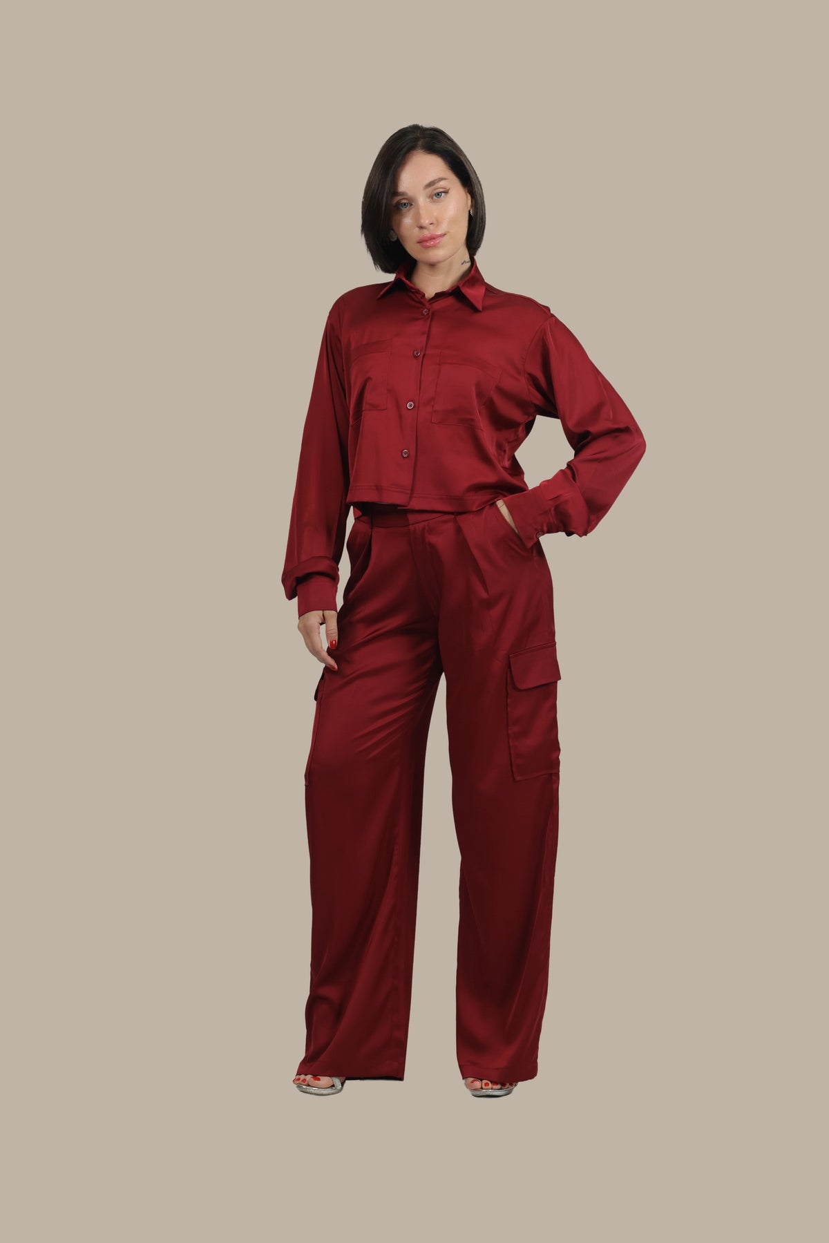 Soft Rebel - Women's Silk Cargo Co-ord Set