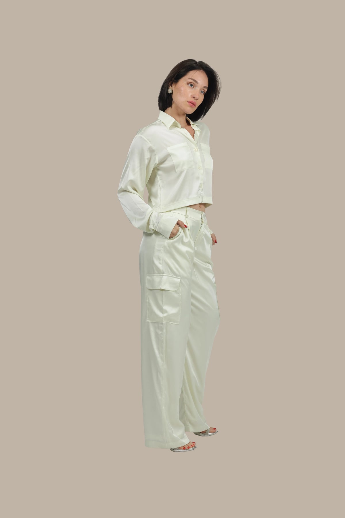 Soft Rebel - Women's Silk Cargo Co-ord Set