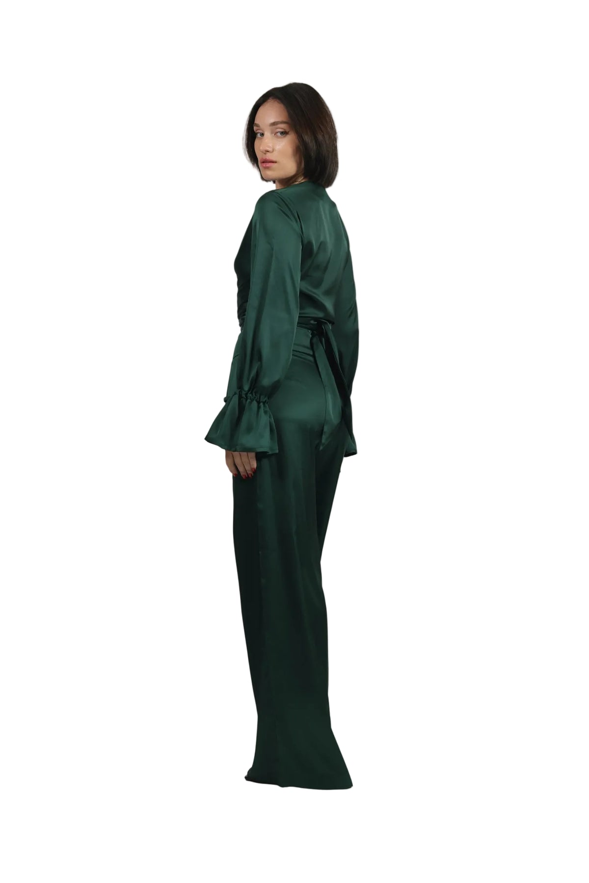 Feminine Energy - Women's Silk Tuxedo & Wrap Blouse Set