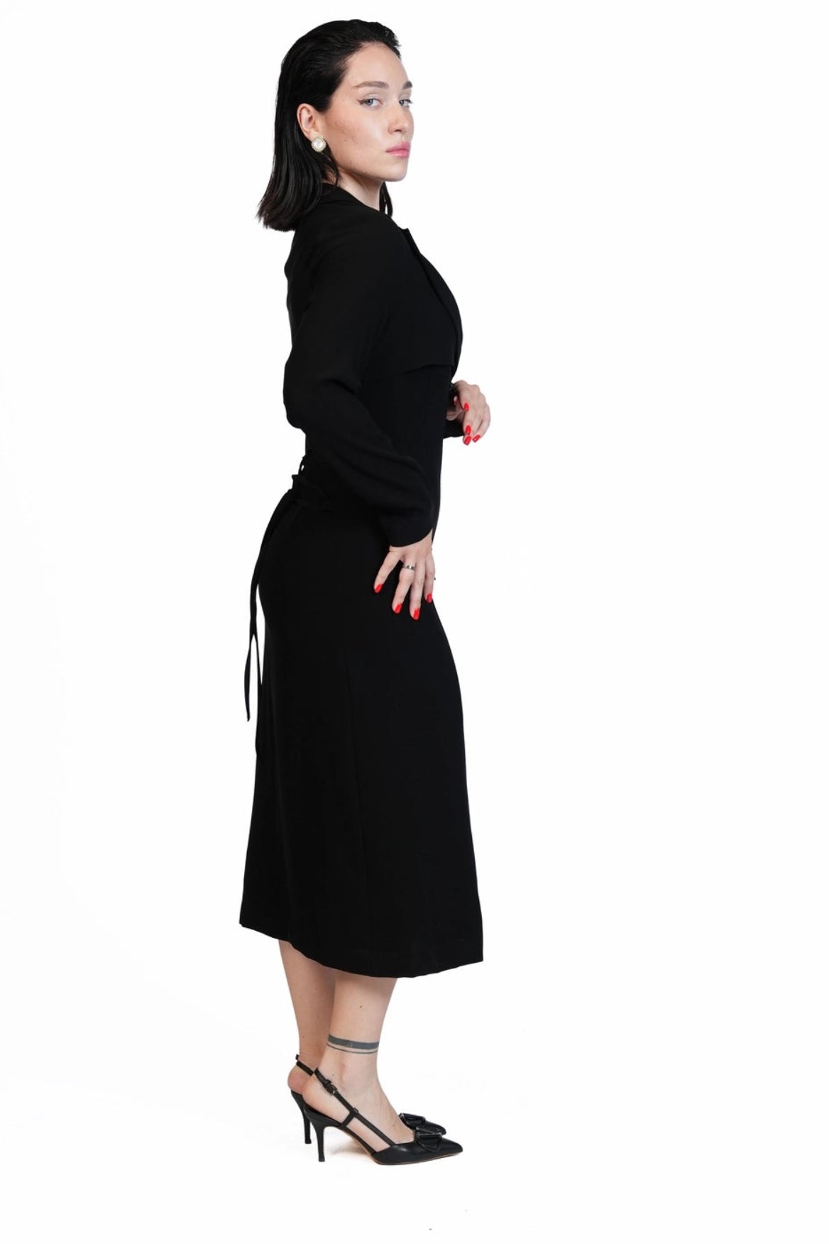 Around Town - Tailored Lapel Zip-Front Dress