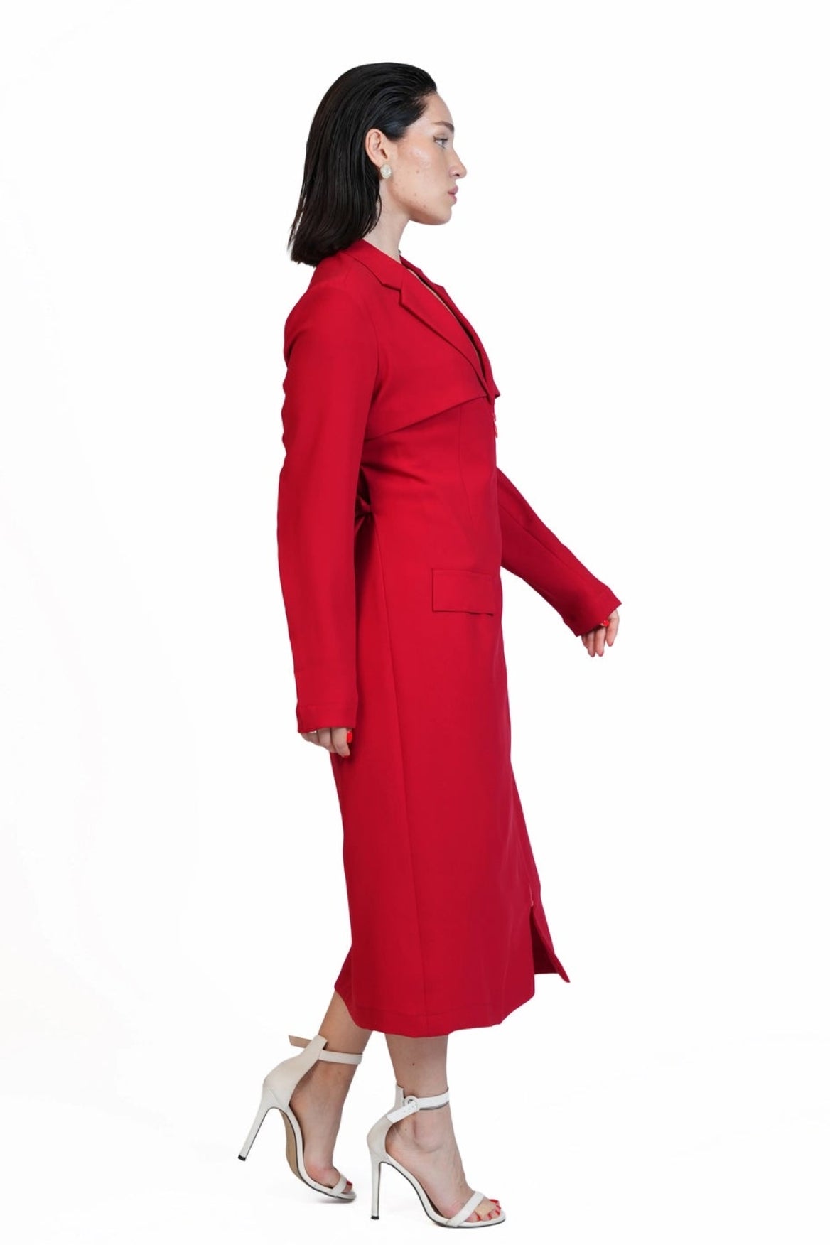 Around Town - Tailored Lapel Zip-Front Dress