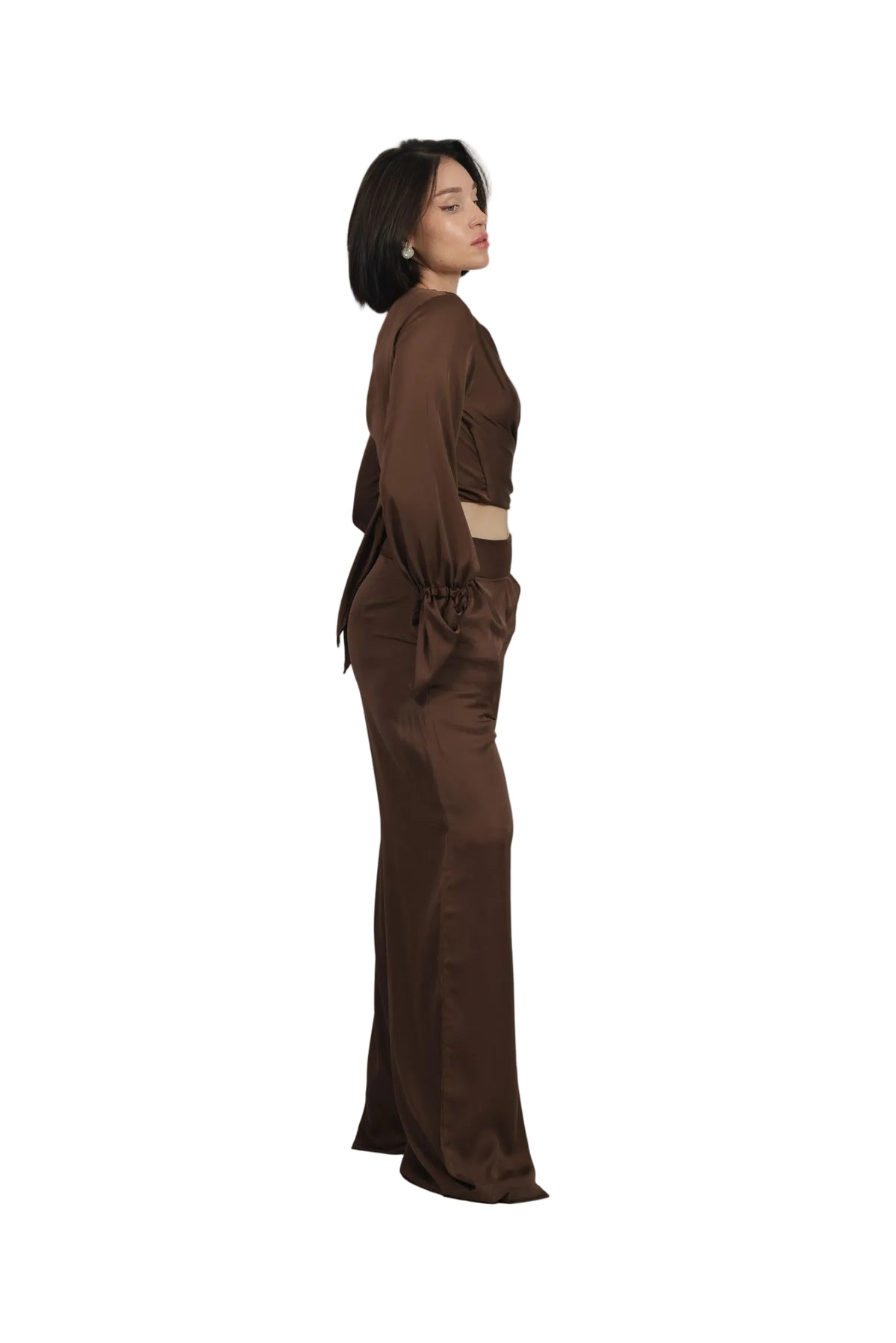 Feminine Energy - Women's Silk Tuxedo & Wrap Blouse Set