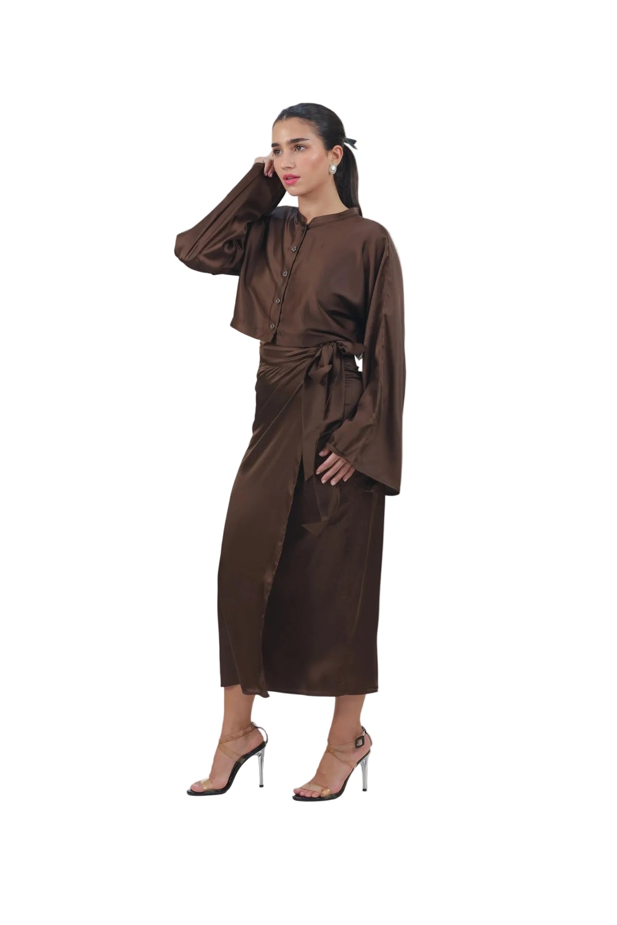 She's the Moment - Women's Silk Wrap Skirt Set