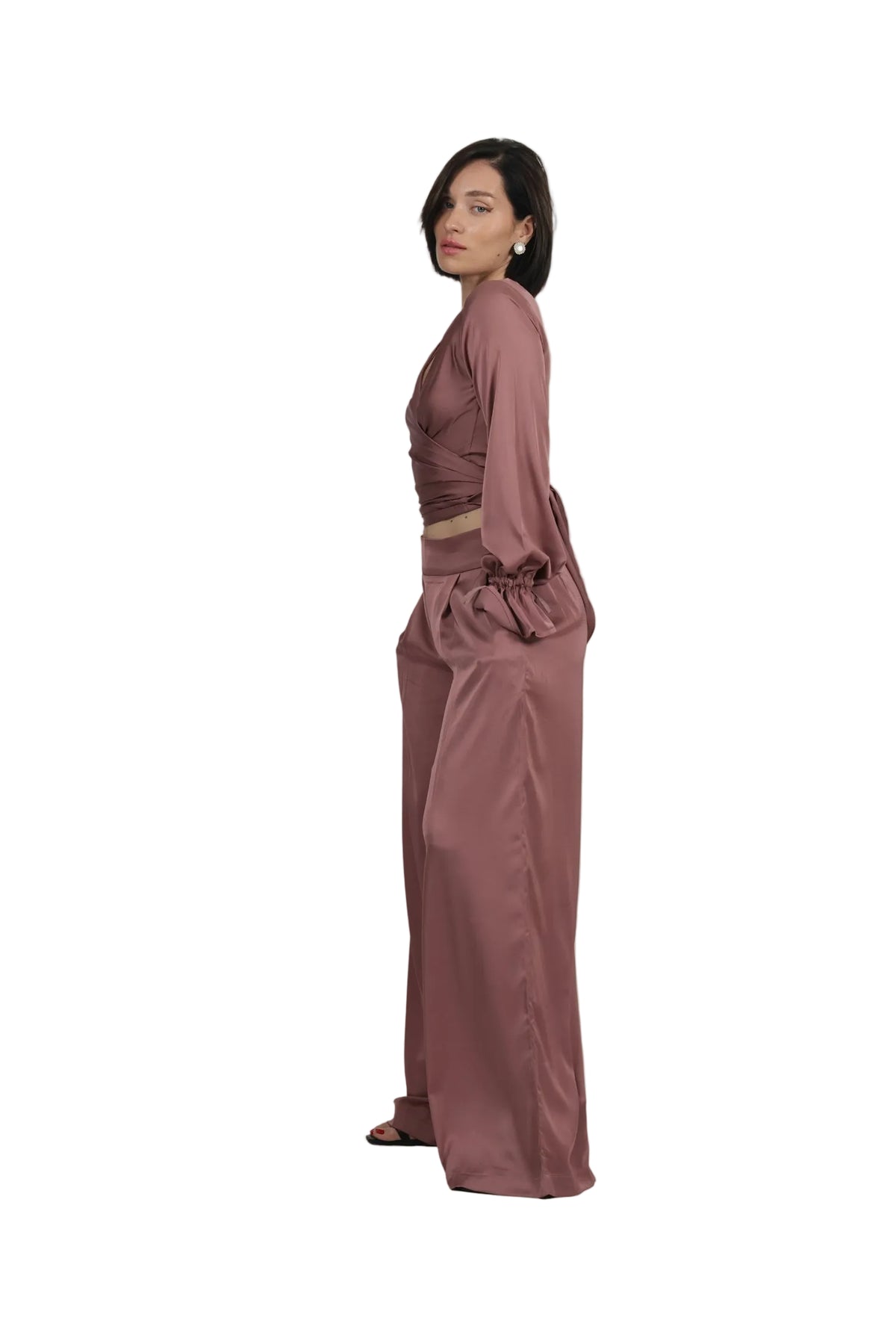 Feminine Energy - Women's Silk Tuxedo & Wrap Blouse Set