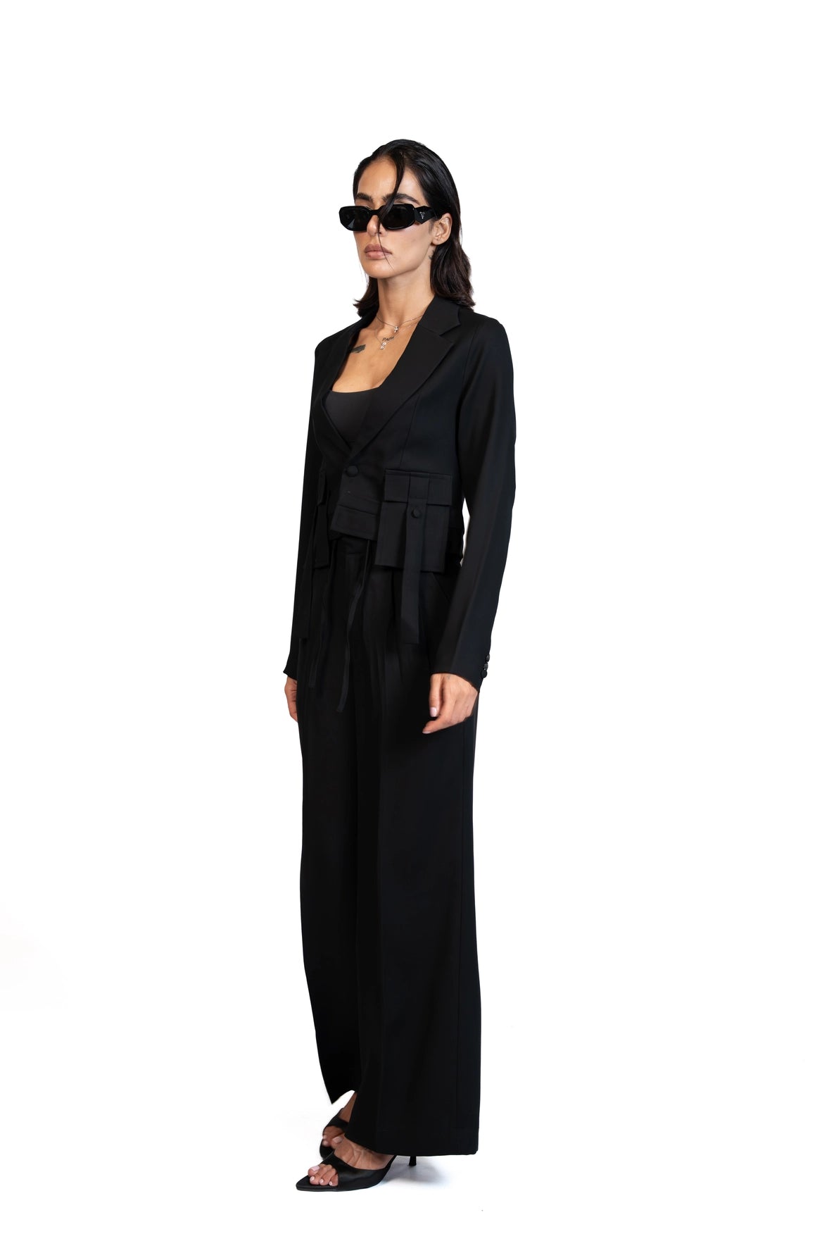 Between Places - Cropped Blazer 3-Piece Tailored Set