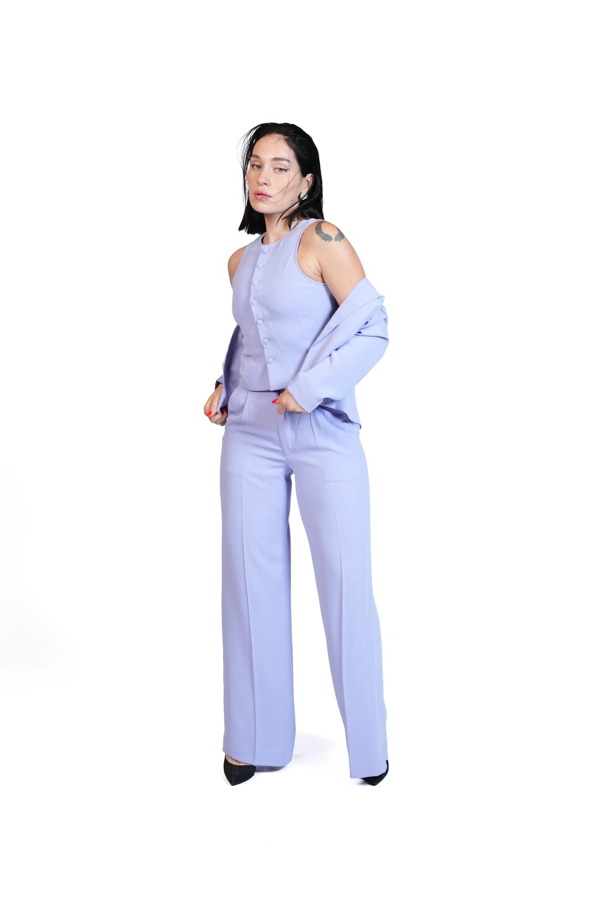 First Impression - Cropped Blazer 3-Piece Tailored Set