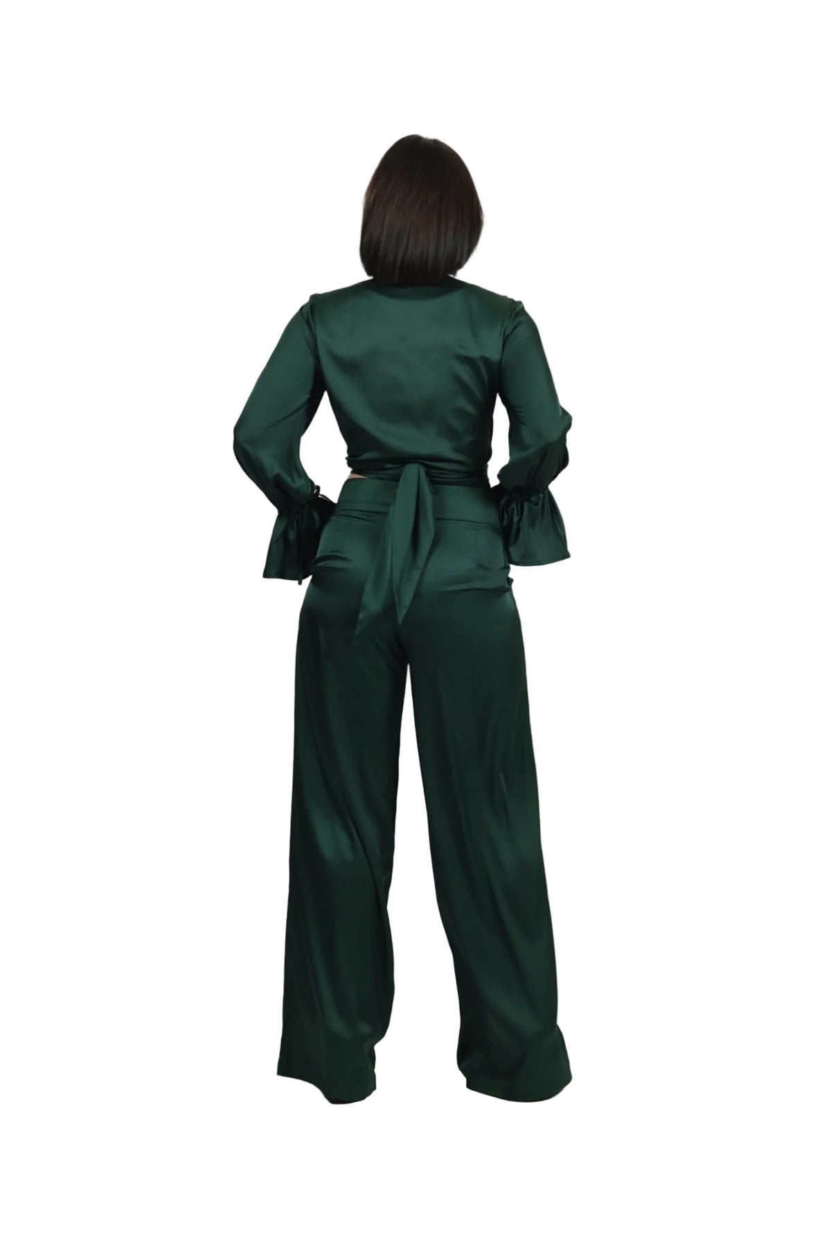 Feminine Energy - Women's Silk Tuxedo & Wrap Blouse Set