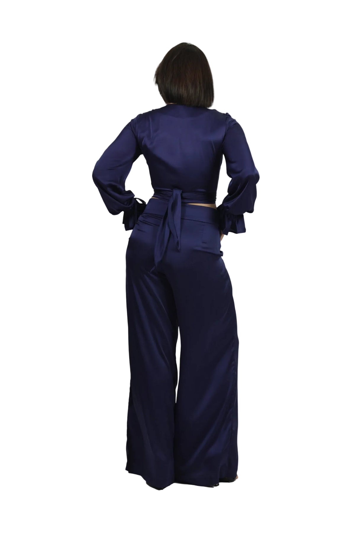 Feminine Energy - Women's Silk Tuxedo & Wrap Blouse Set