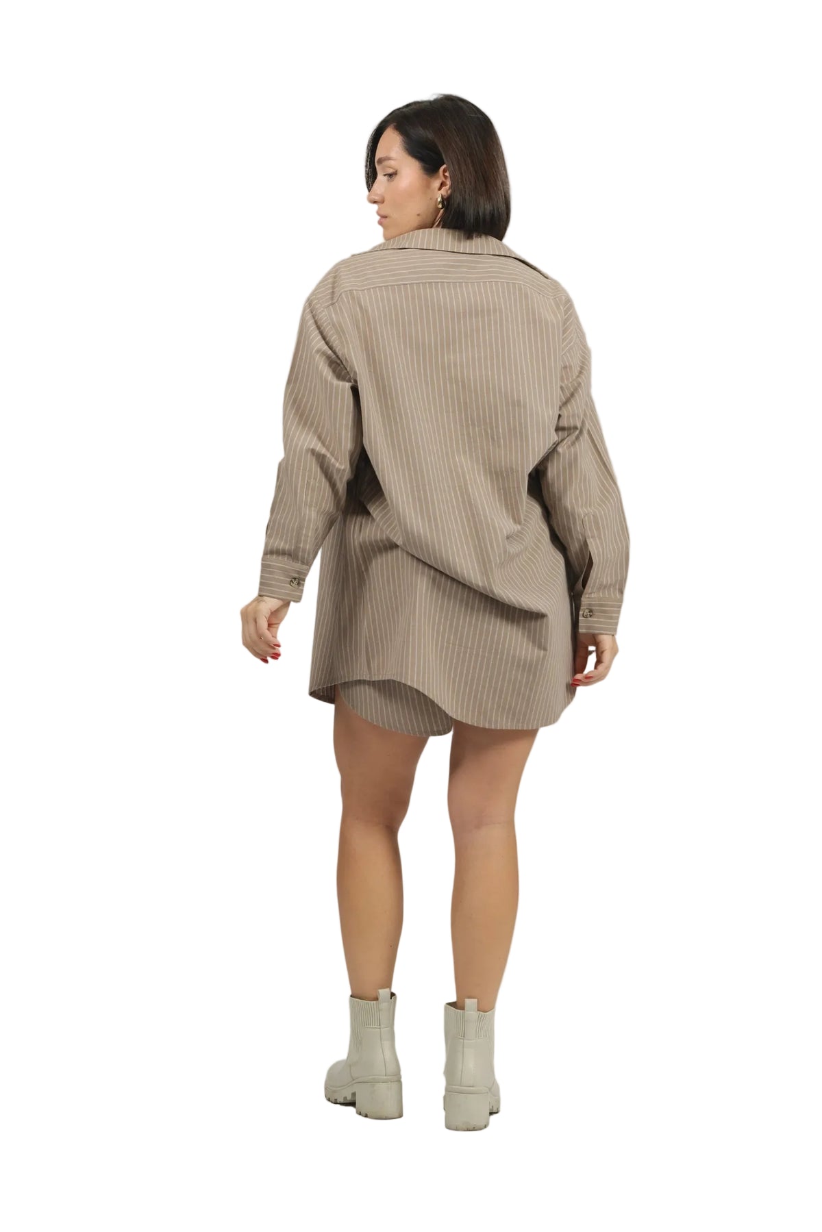Stripe Show - Women's Striped Linen 3-Piece Set