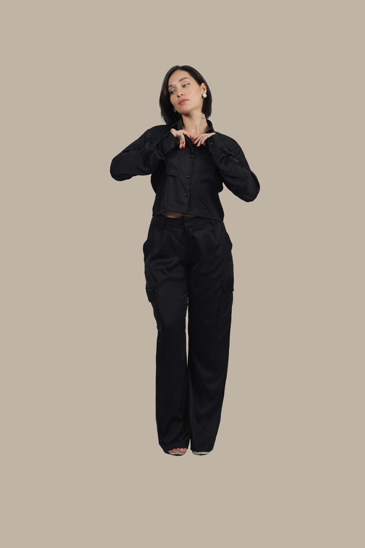 Soft Rebel - Women's Silk Cargo Co-ord Set
