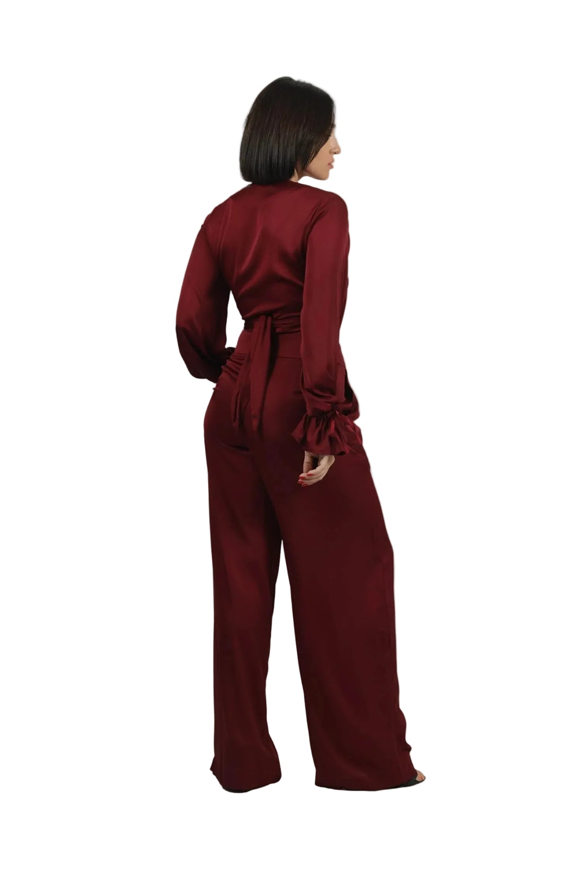 Feminine Energy - Women's Silk Tuxedo & Wrap Blouse Set