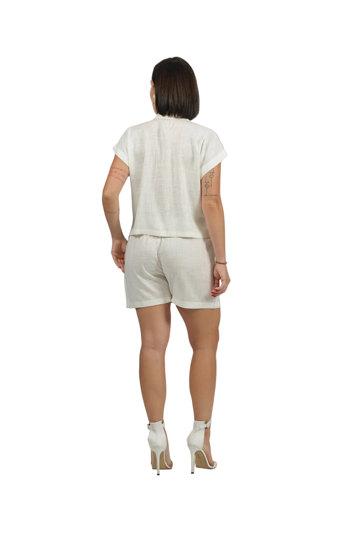 Groove Godess - Women's Colour-Pop Linen Shorts Set