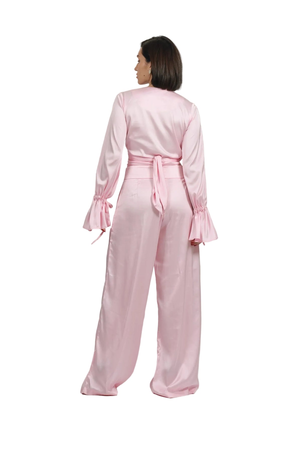 Feminine Energy - Women's Silk Tuxedo & Wrap Blouse Set