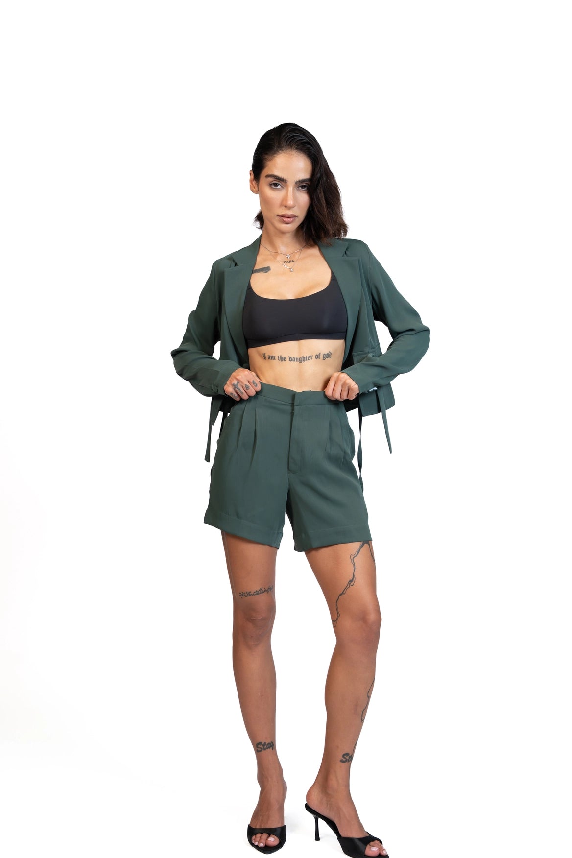 Between Places - Cropped Blazer 3-Piece Tailored Set