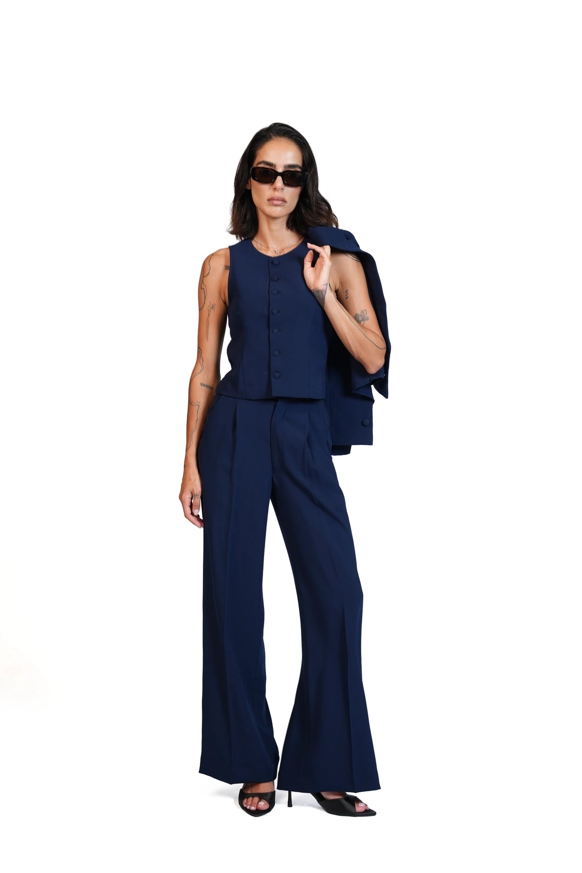 First Impression - Cropped Blazer 3-Piece Tailored Set