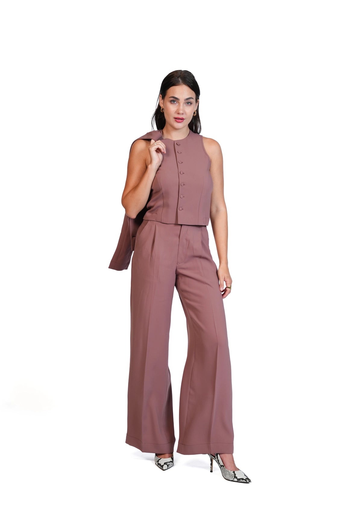 First Impression - Cropped Blazer 3-Piece Tailored Set