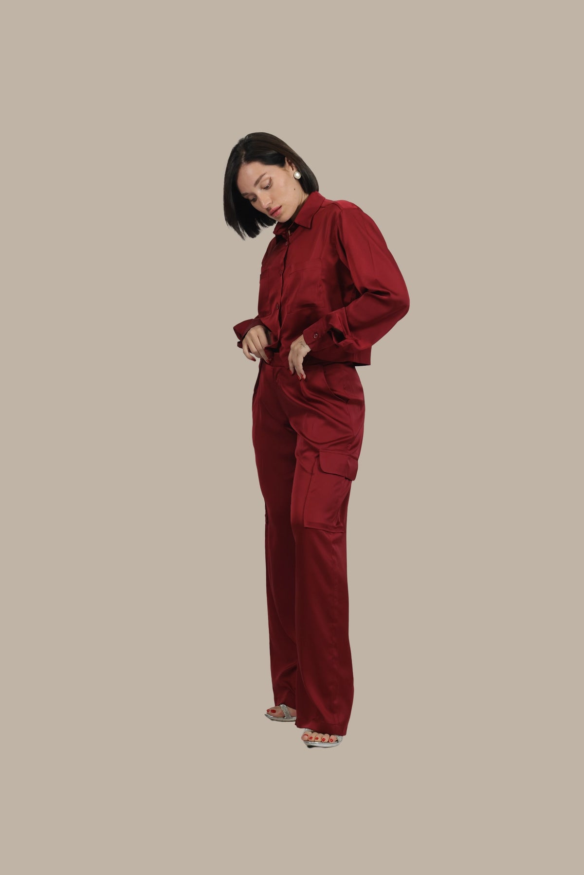 Soft Rebel - Women's Silk Cargo Co-ord Set