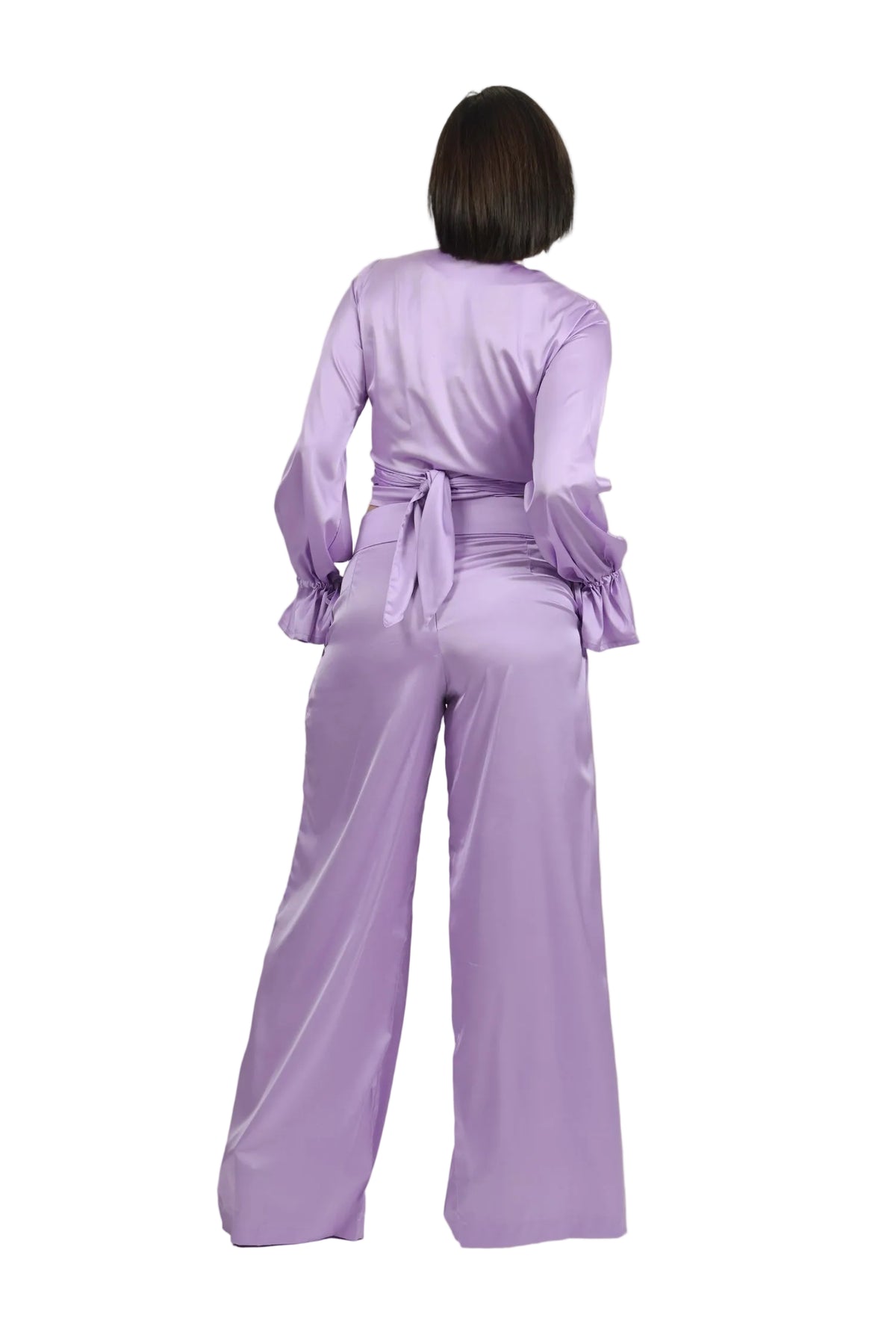 Feminine Energy - Women's Silk Tuxedo & Wrap Blouse Set