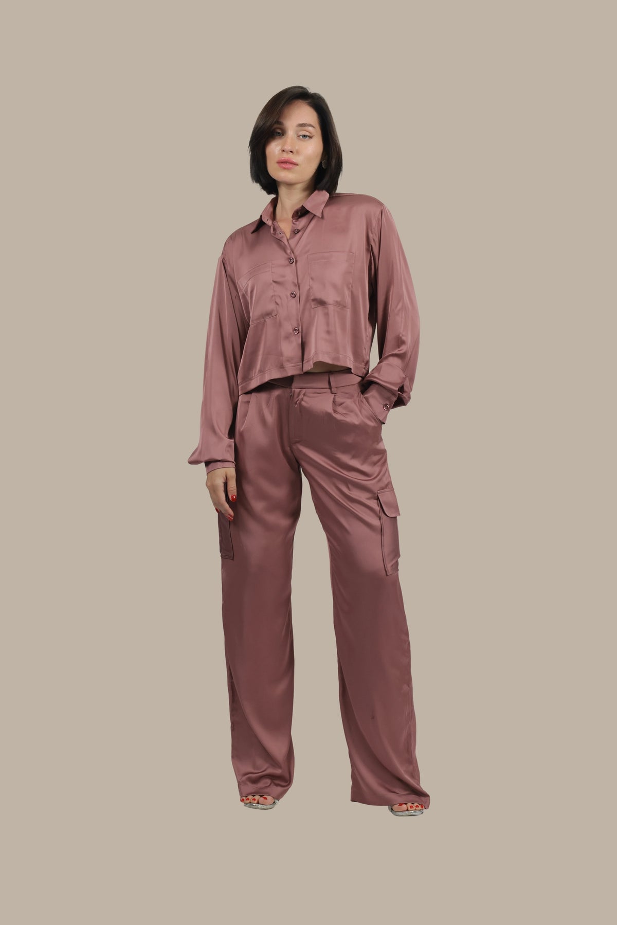 Soft Rebel - Women's Silk Cargo Co-ord Set