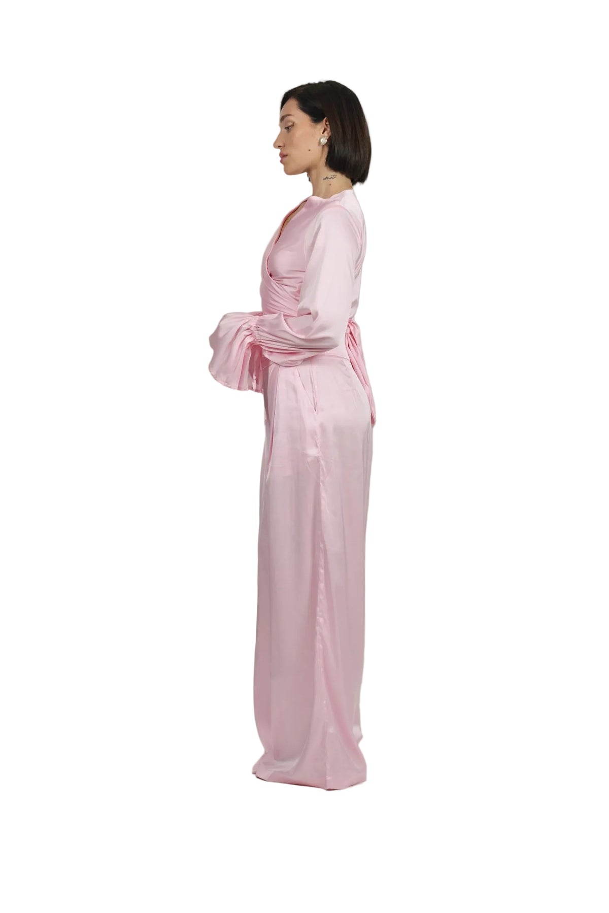 Feminine Energy - Women's Silk Tuxedo & Wrap Blouse Set