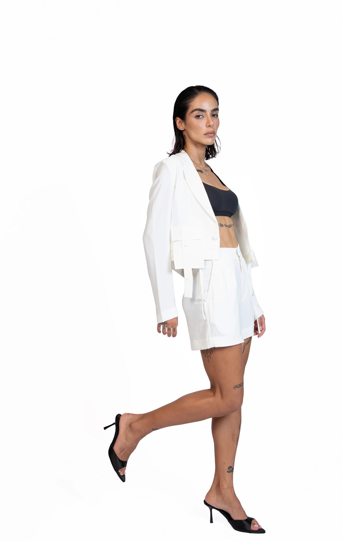 Between Places - Cropped Blazer 3-Piece Tailored Set