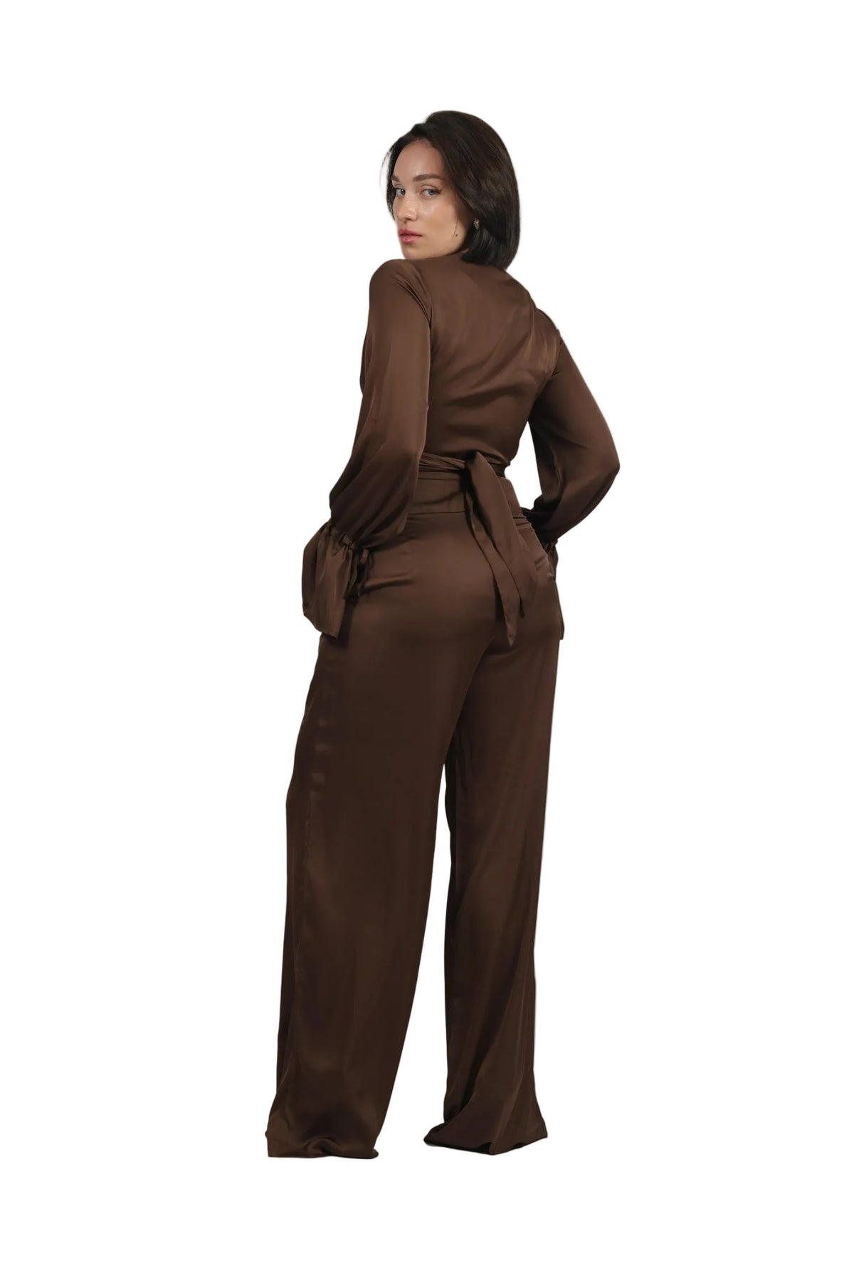 Feminine Energy - Women's Silk Tuxedo & Wrap Blouse Set