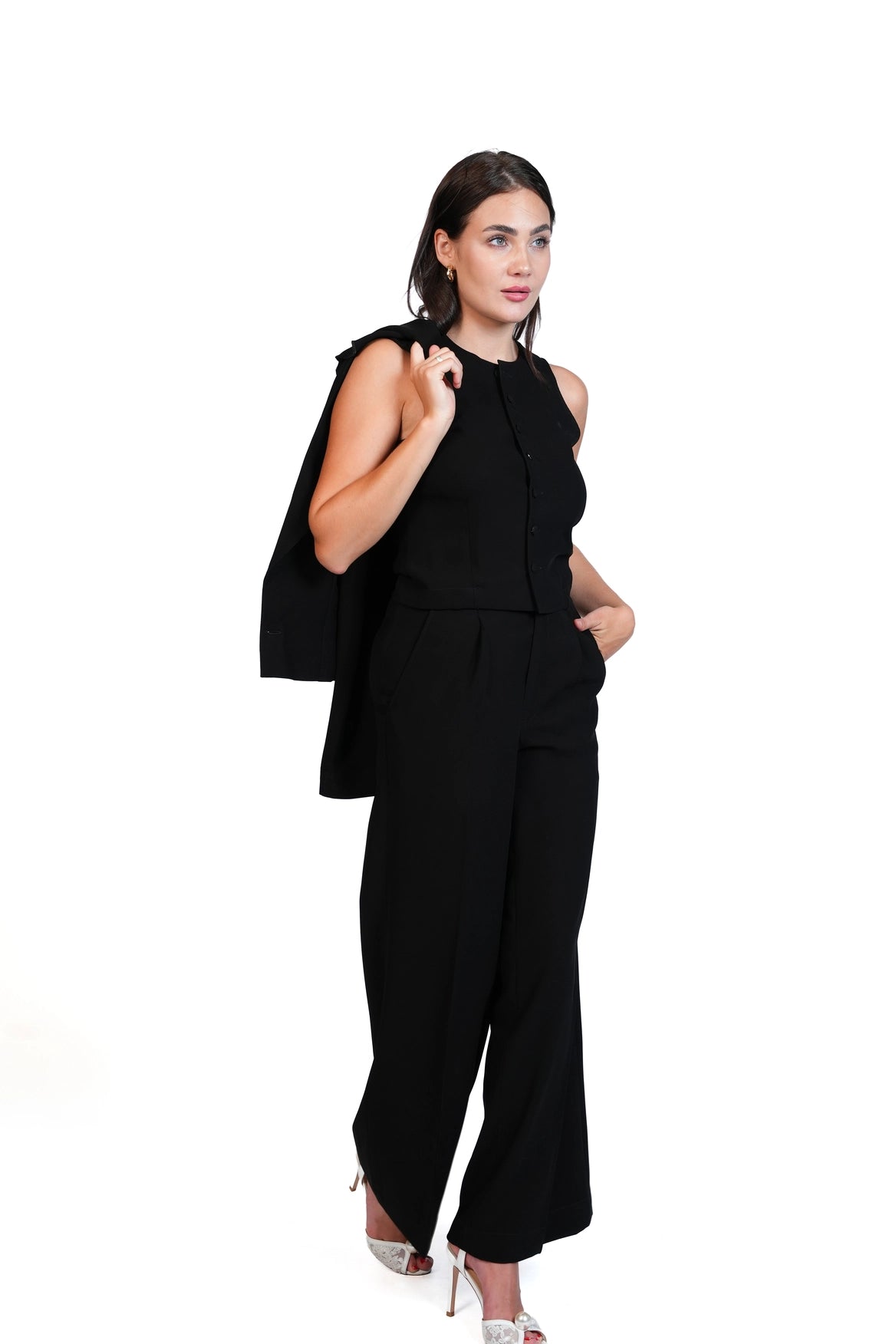First Impression - Cropped Blazer 3-Piece Tailored Set