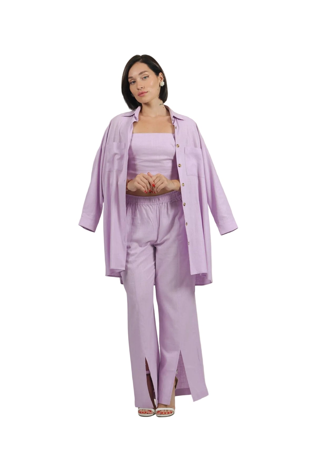 Total Babe Trio - Women's Linen 3-Piece Co-ord Set