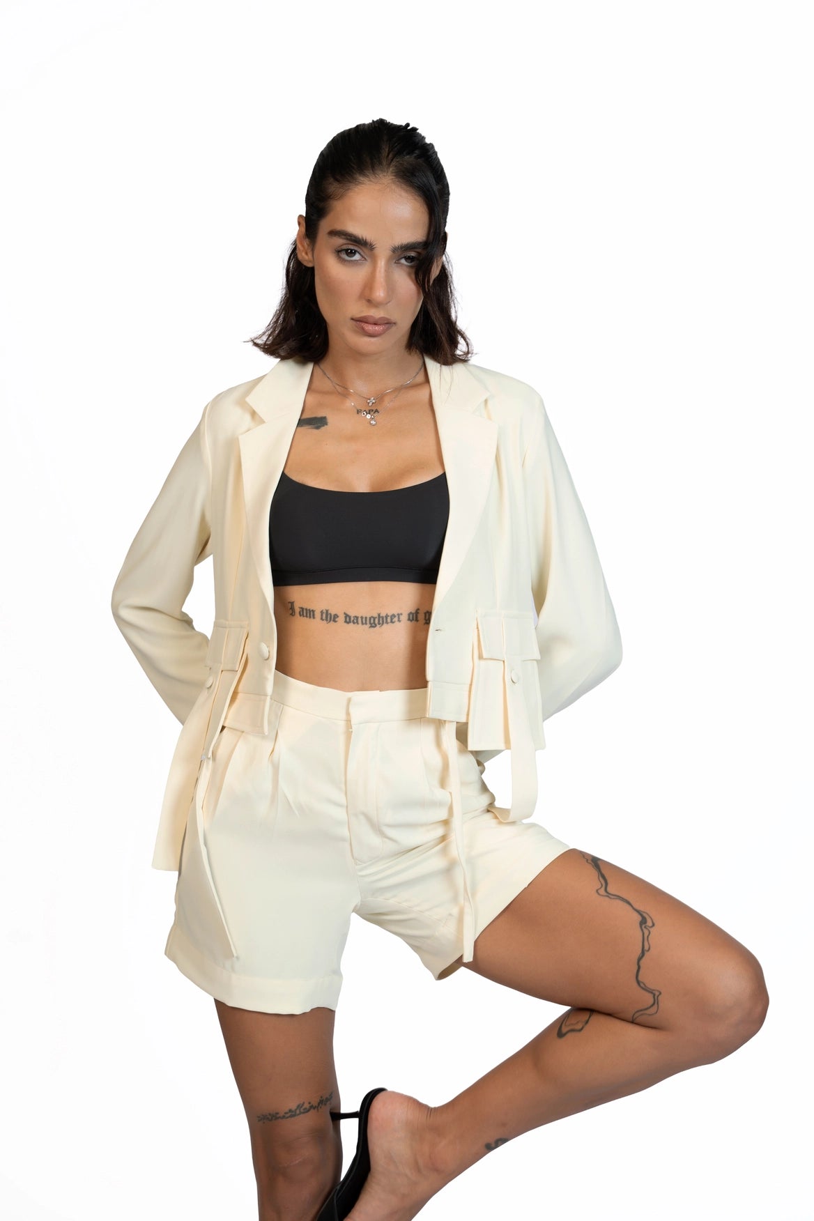 Between Places - Cropped Blazer 3-Piece Tailored Set
